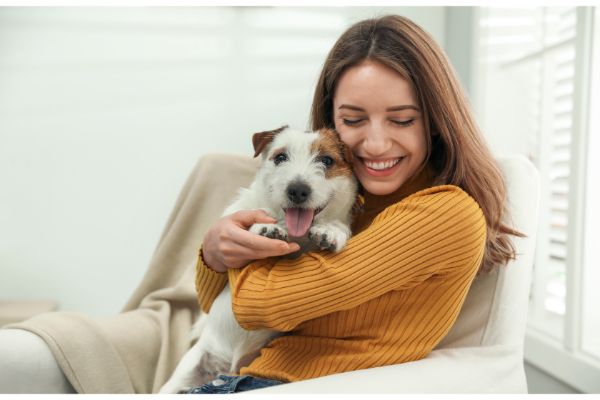 Puppy with his owner